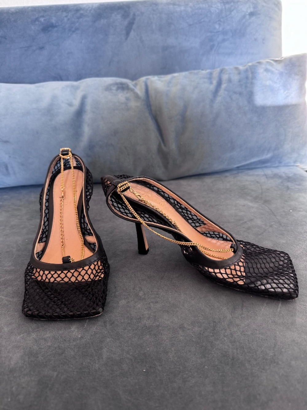Bottega Veneta Mesh Chain-Link Accents Pumps